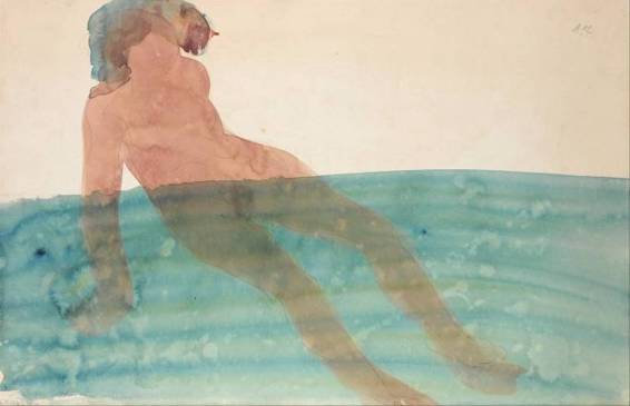 Bathing Woman 1900 - 1902 Watercolor with graphite on paper Mermaid - photo 3