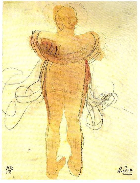 Female Nude from Behind a Scarf around Her Shoulders after 1901 Watercolor - photo 10