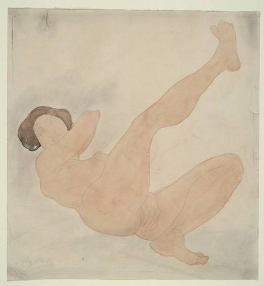 Nude lying Undated Watercolor with graphite on paper Dancer in veils - photo 17