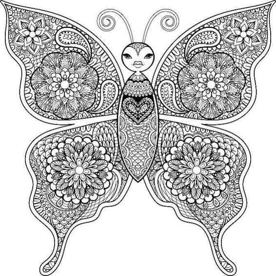 Adult Coloring Books Butterfly Zentangle Patterns 31 Beautiful Stress Relieving Butterfly Coloring Designs - photo 1