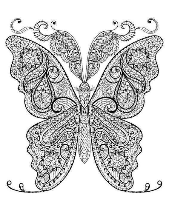 Adult Coloring Books Butterfly Zentangle Patterns 31 Beautiful Stress Relieving Butterfly Coloring Designs - photo 2