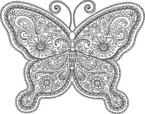 Adult Coloring Books Butterfly Zentangle Patterns 31 Beautiful Stress Relieving Butterfly Coloring Designs - photo 4