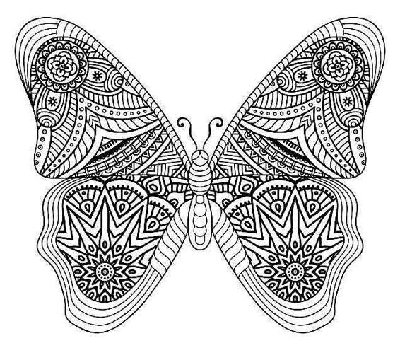 Adult Coloring Books Butterfly Zentangle Patterns 31 Beautiful Stress Relieving Butterfly Coloring Designs - photo 7