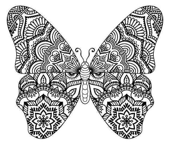 Adult Coloring Books Butterfly Zentangle Patterns 31 Beautiful Stress Relieving Butterfly Coloring Designs - photo 10