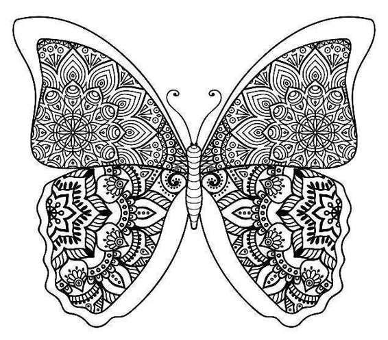 Adult Coloring Books Butterfly Zentangle Patterns 31 Beautiful Stress Relieving Butterfly Coloring Designs - photo 11