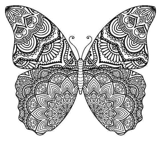 Adult Coloring Books Butterfly Zentangle Patterns 31 Beautiful Stress Relieving Butterfly Coloring Designs - photo 14