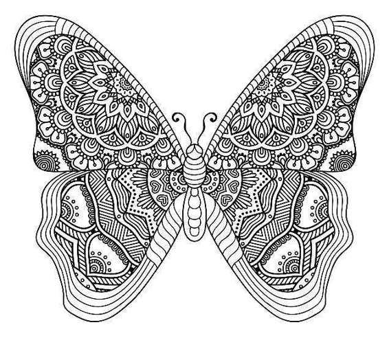 Adult Coloring Books Butterfly Zentangle Patterns 31 Beautiful Stress Relieving Butterfly Coloring Designs - photo 17