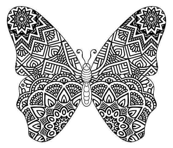 Adult Coloring Books Butterfly Zentangle Patterns 31 Beautiful Stress Relieving Butterfly Coloring Designs - photo 19