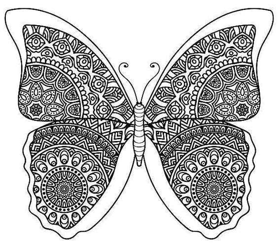 Adult Coloring Books Butterfly Zentangle Patterns 31 Beautiful Stress Relieving Butterfly Coloring Designs - photo 22