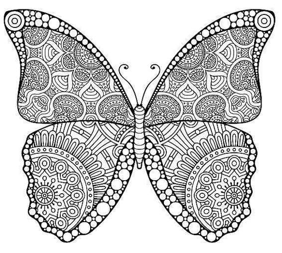 Adult Coloring Books Butterfly Zentangle Patterns 31 Beautiful Stress Relieving Butterfly Coloring Designs - photo 23