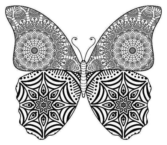 Adult Coloring Books Butterfly Zentangle Patterns 31 Beautiful Stress Relieving Butterfly Coloring Designs - photo 25