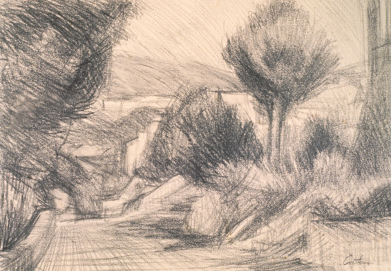 DOMENIC CRETARA ROAD TO IBIZA STUDY 1977 GRAPHITE ON PAPER 11 14 INCHES - photo 9