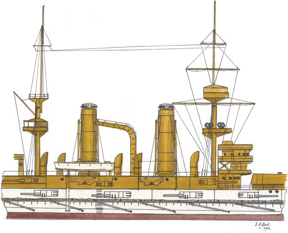 Swiftsure painted white and buff for service on the China Station in 1913 - photo 4