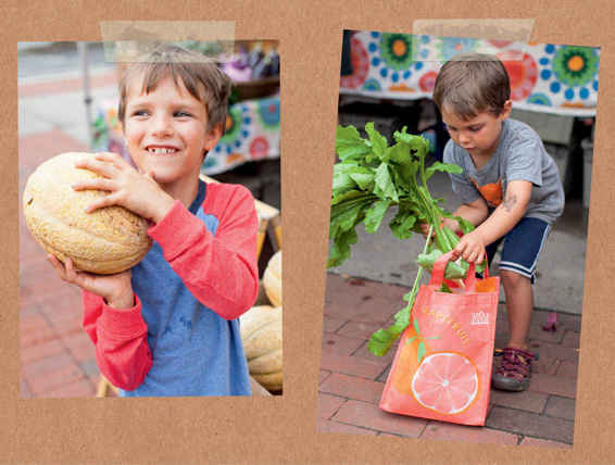 Silas and Wiley pick out fresh fruits and veggies at the farmers market in - photo 10