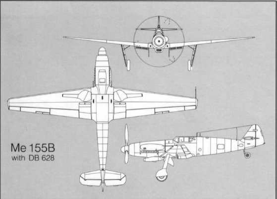 Me 155B with DB 628 Engine Target defense aircraft The importance of - photo 3