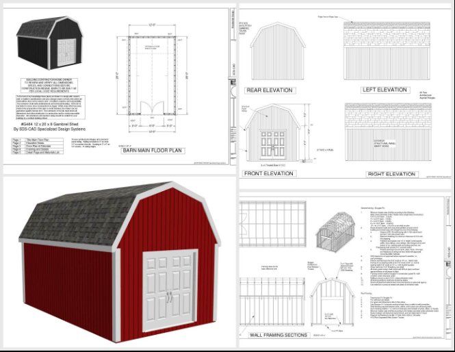 50 Contractor Garage Plans Construction Blueprints Sheds Barns Garages Apartment Garages - photo 5