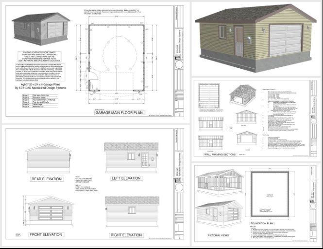 50 Contractor Garage Plans Construction Blueprints Sheds Barns Garages Apartment Garages - photo 8