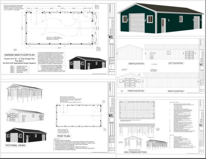 50 Contractor Garage Plans Construction Blueprints Sheds Barns Garages Apartment Garages - photo 10