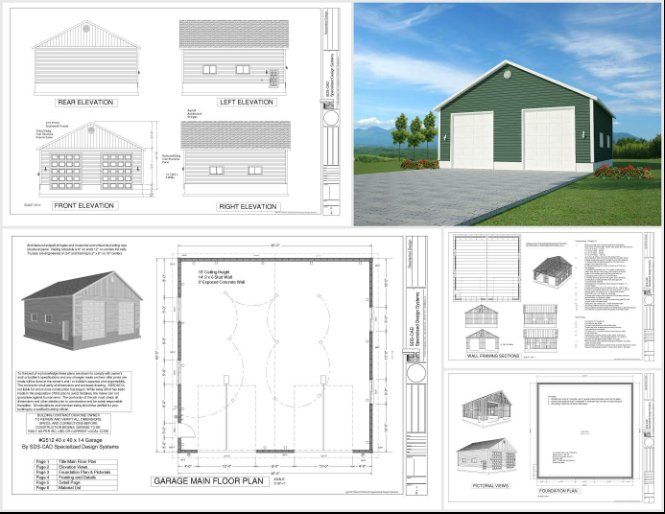 50 Contractor Garage Plans Construction Blueprints Sheds Barns Garages Apartment Garages - photo 12