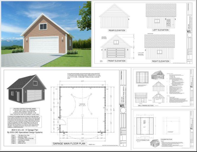 50 Contractor Garage Plans Construction Blueprints Sheds Barns Garages Apartment Garages - photo 13