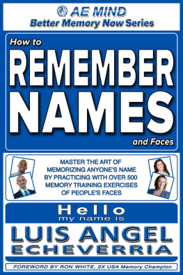 Echeverria Luis Angel - How to Remember Names and Faces: Master the Art of Memorizing Anyones Name by Practicing with Over 500 Memory Training Exercises of Peoples Faces