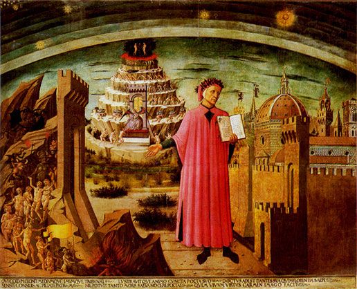 Michelinos fresco depicting Dante holding a copy of Divine Comedy next to the - photo 4