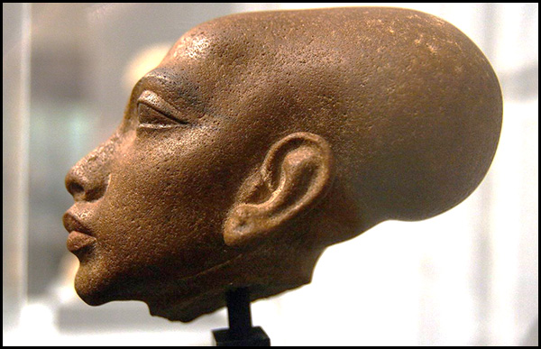 An Amarna period bust from Egypt The practice of deforming the head in newborns - photo 5