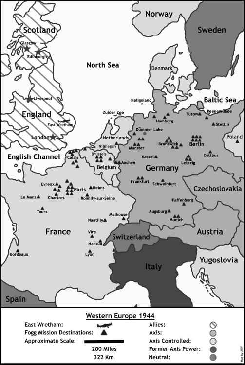 Fogg Mission Destinations Map Western Europe in 1944 By Janet Fogg - photo 5