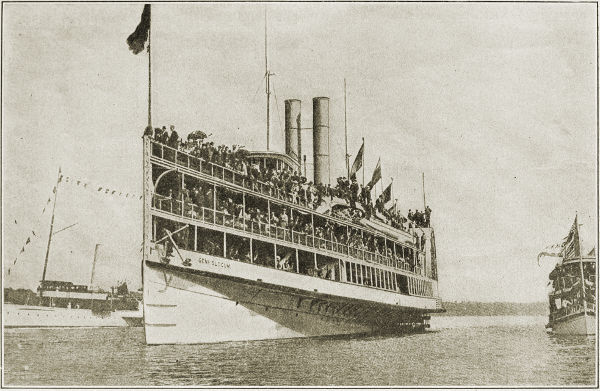 THE GENERAL SLOCUM IN THE EAST RIVER AS SHE APPEARED WHEN CROWDED WITH GAY - photo 1