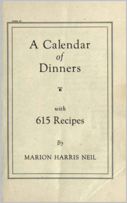 Harris A Calendar of dinners with 615 recipes