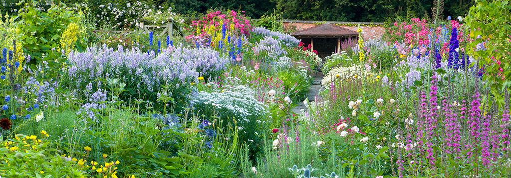 The double flower borders in the unusual semi-walled garden at Sleightholmedale - photo 4