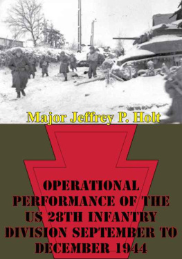 Jeffrey Major - Operational Performance of the US 28th Infantry Division September to December 1944