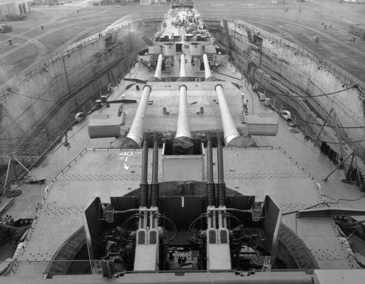 The USS Missouri BB63 in the New York Navy Yard for a refit in July 1944 - photo 3