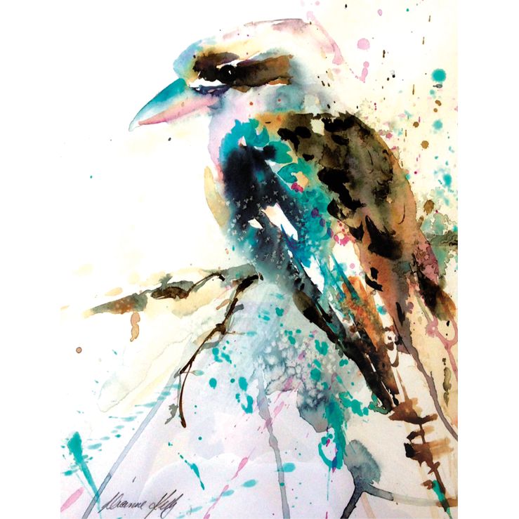 I painted this kookaburra on a dry surface adding water as I went to help the - photo 16