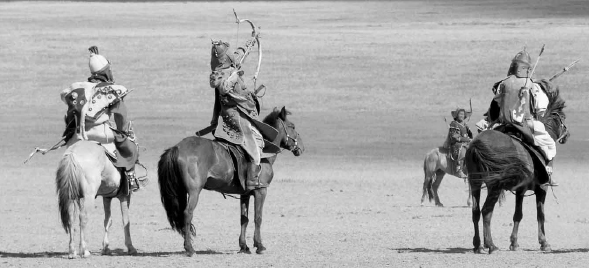 Soldiers engaged in an archery contest Mongolian soldiers re-enact a - photo 6