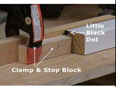 Once the first cut is made slide the board down to your stop block as seen in - photo 8