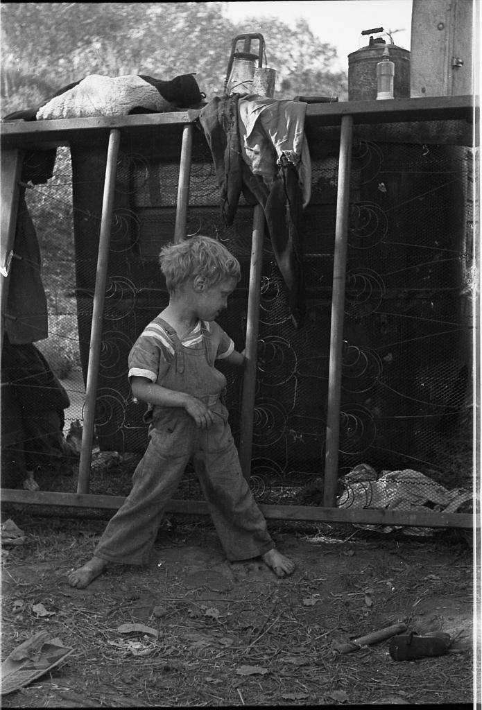 Son of destitute migrant American River camp near Sacremento California The - photo 1