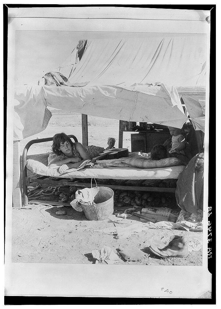 Oklahoma potato pickers family encamped on the flats near Shafter California - photo 27