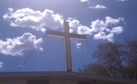 Cross on top of the Mission which lights up at night Built by JJ Signs in - photo 1