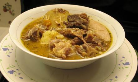 Bowl of beef soup BEEF SOUP Ingredients to 1 pound soup meat with pound - photo 2