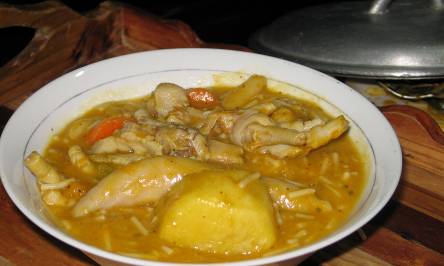 Bowl of chickens feet soup Every other Saturday mommy-Bev oraunty Norma cooked - photo 5