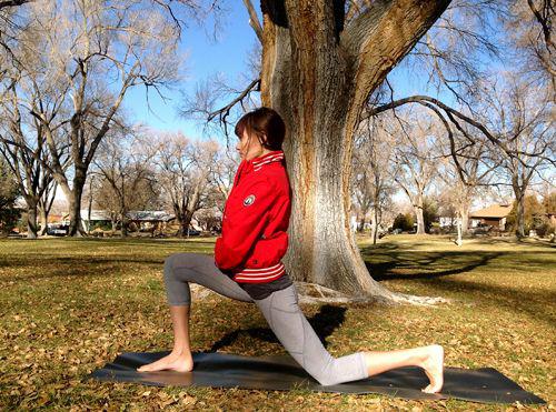 Step back with one foot from Virasana to come into Low Lunge Bring the knee of - photo 14