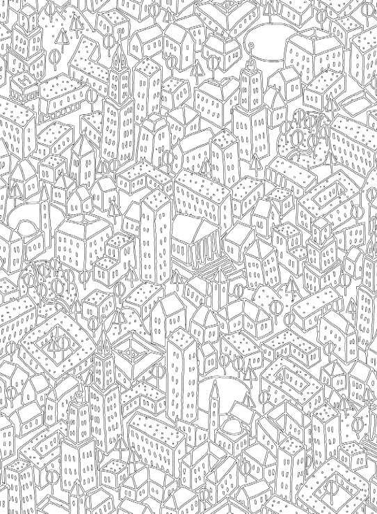 City Coloring Book for Adults Fantastic Cities Splendid Creative Designs - photo 2