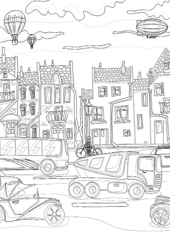 City Coloring Book for Adults Fantastic Cities Splendid Creative Designs - photo 5