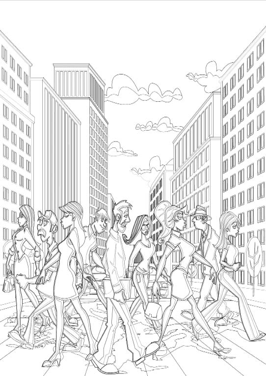 City Coloring Book for Adults Fantastic Cities Splendid Creative Designs - photo 6