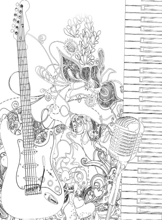 Music Coloring Book for Adults Color My Music Fill My Passion - photo 5