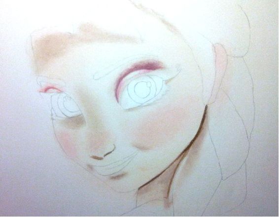 Now with black colored pencil draw her pupils leaving white the areas for - photo 10