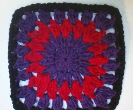 I did a round ofblack single crochet on this square to finish it off To begin - photo 3