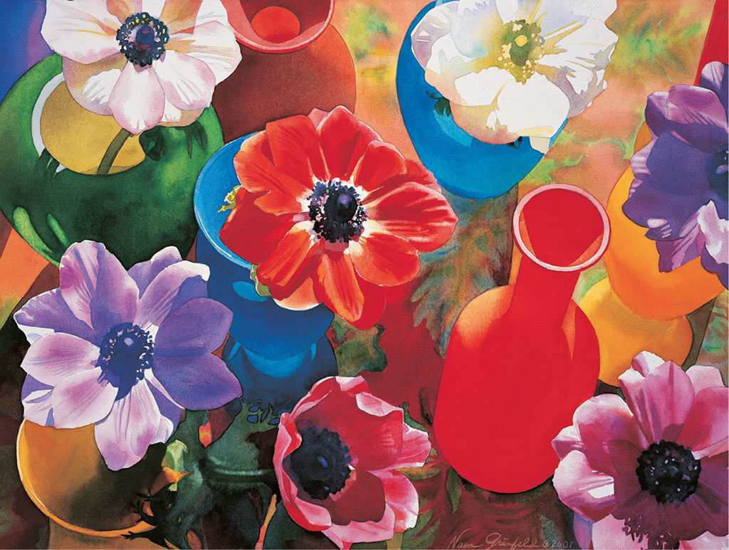 RED VASE NAVA GRUNFELD Splash 8 p10 watercolor 29 41 74cm 104cm Working - photo 3