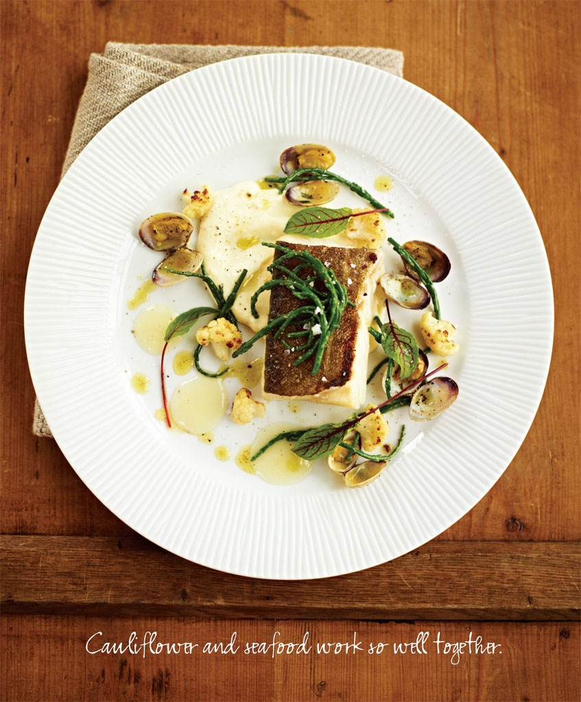 PAN-FRIED COD WITH CLAMS CHARGRILLED AND PURED CAULIFLOWER PAN-FRIED COD - photo 4